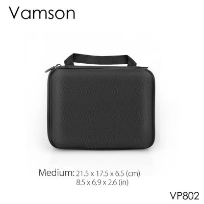 กระเป๋าชุดอุปกรณ์เสริมสำหรับ Go Pro ของ Vamson สำหรับ Gopro Hero 8สีดำ7 6 5ซองกันน้ำ Pu สำหรับ Dji Yi เปลือกแข็งกล่องเก็บของ Vp808