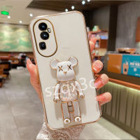 2023ใหม่เคสมือถือสำหรับ OPPO Reno10 Pro + Reno 10 8T 8Z 8 Pro Plus 4G 5G A78 A98 A77 A17 A57ขอบตรงเคสนิ่มโทรศัพท์มีที่ตั้งรูปหมีสีสันสดใสลายการ์ตูนสร้อยข้อมือซิลิโคน RENO10Pro ปิดด้านหลังเคสโทรศัพท์