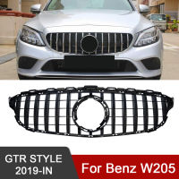 สำหรับ s Benzs W205 2019 2019 Racing Grills รถด้านหน้า Grill GTR สไตล์ด้านหน้ากันชน Grille (ไม่มีรุ่นกล้อง)