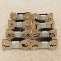 Classic Bamboo Wood Children Bow Ties Laser Cut Wooden Kids Butterfly Bow knots Gravatas Cravat