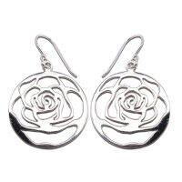 Thai design earrings flower 925 sterling silver สวยเด่น สดุดตา ลวดลายไทย น่ารักทำจากมึอลวดลายไทยตำหูเงินสเตอรลิงซิลเวอรสวยของฝากที่มีคุณค่าสวยงาม