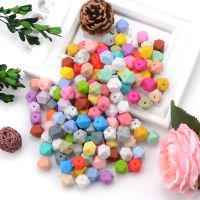 【DT】hot！ LOFCA 30pcs Silicone Beads Hexagon 14mm Baby Teething Necklace Food Grade Teether BPA Jewelry