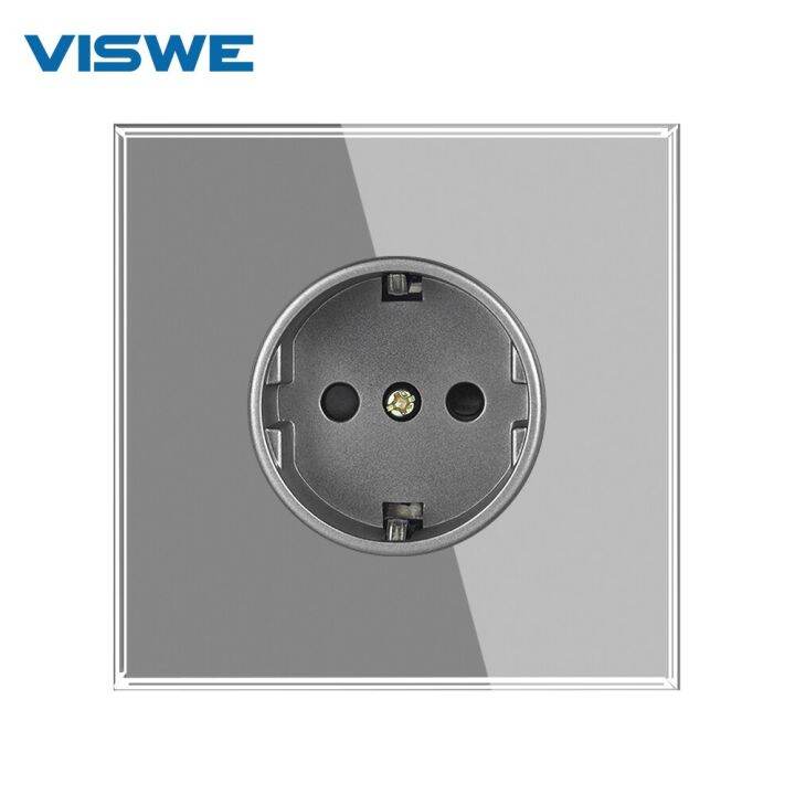 viswe-เต้ารับกระจกเทมเปอร์แบบกระจกคริสตัลเต็มตัวสีดำ250v-16a-ระบบไฟฟ้าปลั๊กเสียบผนังอียูบ้าน