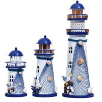 J2FA Retro lighthouse candlestick Mediterranean Candle Holders Style Wrought Iron Creative nostalgic Bar Home decoration