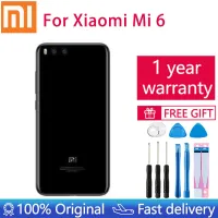 Mi 6ที่อยู่อาศัย Mi6 XIAOMI เดิมฝาหลังปิดโทรศัพท์หลังกระจกแผงประตูด้านหลังเคสโทรศัพท์ชิ้นส่วนซ่อมแซมสำหรับ Xiaomi 6 + สติกเกอร์กาว