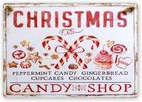 Hot Chocolate Hot Cocoa Christmas Wreath hot Cocoa Station Metal Tin Sign Retro Gifts and Decorative Door Wall School Farm