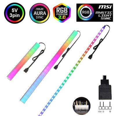 WS2812b RGB LED Strip for ASUS AURA SYNC / MSI Mystic Light Sync / GIGABYTE RGB Fusion 2.0 (5V 3 Pin addressable LED headers)