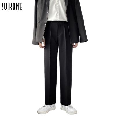 ◈ Suikone【COD】กางเกงสูท กางเกงขายาวลําลอง ทรงหลวม พลัสไซซ์ สําหรับผู้ชาย ไซซ์ M-4XL