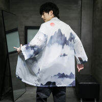 M-5XL Plus ขนาด Harajuku แฟชั่นญี่ปุ่น Kimono 2023สีขาวสีดำผู้ชายและผู้หญิงเสื้อสเวตเตอร์ถัก Haori Obi เอเชียเสื้อผ้า Samurai