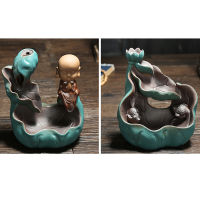 I2Ceramic Censer Backflow Incense Burner Lotus Reflux Tower Cones Burner Incense Holder