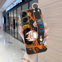 Diorcase For Honor 90 5G,90 Lite 5G (พร้อมสายรัดข้อมือ) ขอบสี่เหลี่ยมนุ่มเคสชุบลายลูฟี่เคสโทรศัพท์เคสโทรศัพท์ชุบหรูหรา