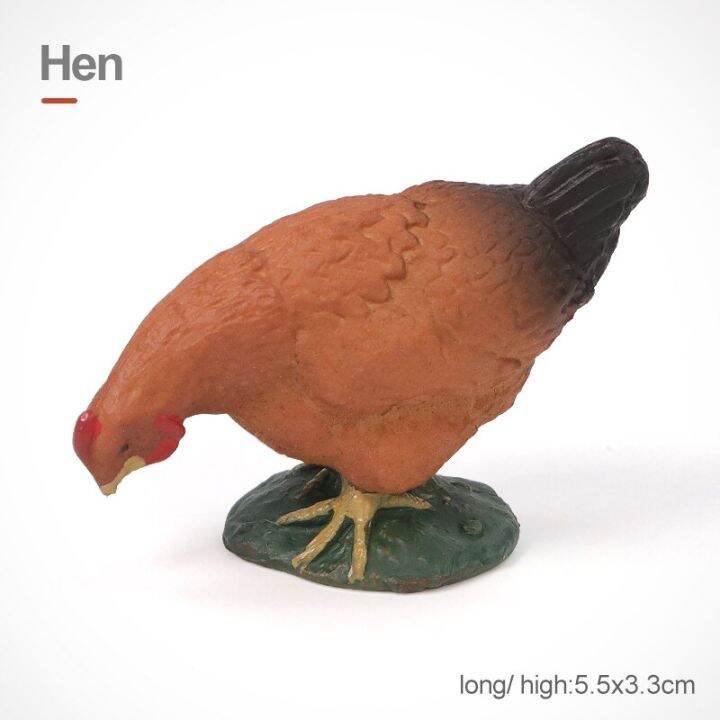 ฟิกเกอร์ขนาดเล็กสำหรับเด็กไก่เป็ดห่านโมเดลแกะสลักสัตว์ในฟาร์มจำลองหุ่นจำลองขนาดเล็ก-สไตล์-ใหม่