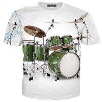 （Can Customizable）Musical Instrument Hand Drumming Guitar 3D Print  Men Women Short Sleeves Summer Streetwear Casual T shirt 01（Adult and Childrens Sizes）