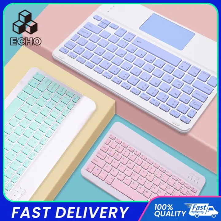 【Local Stock】 【ECHO-PH】Colorful Keyboard Wireless Bluetooth Keyboard ...