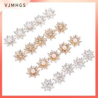 VJMHGS 10PCS 16MM ตกแต่งเสื้อผ้า Flatback ชุบ ปุ่มเกล็ดหิมะ หัวเข็มขัดไข่มุก ตัดเย็บเสื้อผ้า ปุ่ม Rhinestone