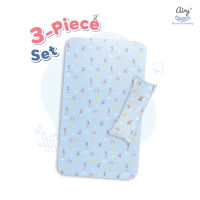 Airy เซ็ตเครื่องนอน 3 ชิ้น - เบาะหายใจผ่านได้ขนาด L70, ผ้าปูที่นอน, หมอนข้างไซส์ S