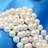 1Strand Round Shell Pearl Bead Strands White 4mm Hole: 0.8mm about 103pcs/strand 15.74 inch