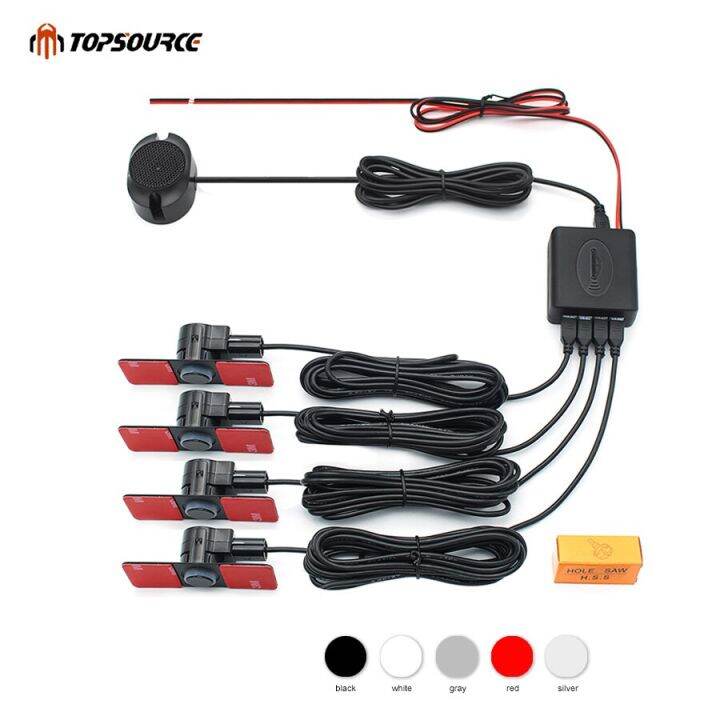 topsource-car-parking-sensors-parktronics-6-colors-13mm-flat-sensors-reverse-backup-radar-sound-buzzer-alarm-adjustable-sound-alarm-systems-accessori