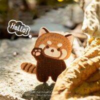 Cute Red Panda Embroideried Patches for Girls Bag Iron On Patches Small Glue Sticker for Kids Clothes Hairclip Designer Haberdashery