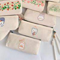 1 ชิ้น Kawaii ดินสอกรณีหมีผ้าใบกล่องดินสอ Pencilcase กระเป๋าใส่ดินสออุปกรณ์การเรียนเครื่องเขียน-LUIZU STORE