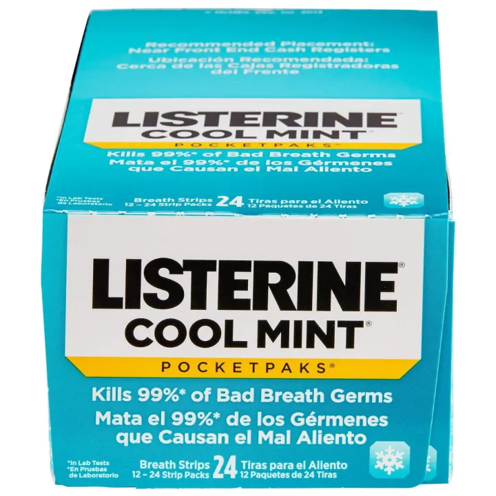 Listerine Cool Mint Pocketpaks Breath Strips, 24-24-Strip Pack total ...