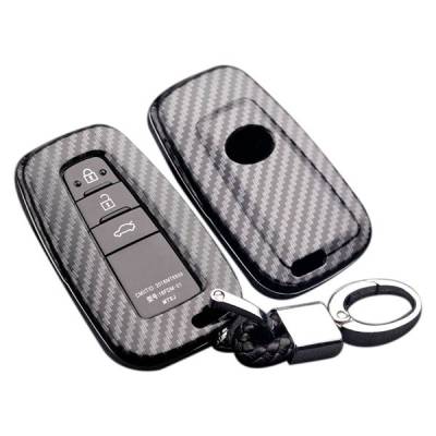 for Toyota Camry Corolla CHR Prado RAV4 Prius 2018 2019 Carbon Fiber Car Remote Key Case Fob Cover Accessories