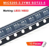 10pcs MIC5205-3.3BM5 MIC5205-3.3YM5 SOT23-5 MIC5205-3.3 MIC5205 3.3V SOT-23 Marking LB33 KB33 L833 K833 SOT-23-5 SMD 150mA Low-Noise LDO Regulator New Original