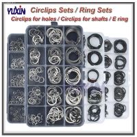 ✓☽ Circlips for Hole/Circlips for Shaft/E Ring Combination Set Clamp Spring Split Washer Wave WasherC-type E-type Circlip Plier Set