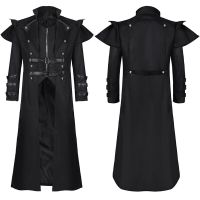 MEN Medieval Dress Steampunk Pirate Cosplay Costumes Jacket Coat Victorian Gothic Clothing