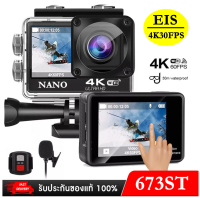 Nanotech Actionกล้อง 4K 60FPS EIS ACTION CAMERA มีระบบกันสั่น ต่อไมค์นอกได้ พร้อมรีโมท อุปกรณ์ครบชุด พร้อมส่ง รุ่น ST