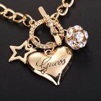 Simple Crystal Lattice Five pointed Star Heart shaped Bracelet for Women Bracelets Strass Jewelry