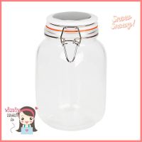 ขวดโหลแก้วกลม ไซส์ L ฝาสปริงสีขาว ขอบยางสีส้มGLASS CANISTER ROUND L WHITE **มีบริการชำระเงินปลายทาง**