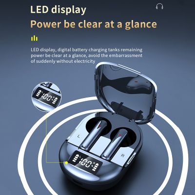 ZZOOI K40 Bluetooth Earphones Digital Display Headset Noise Cancelling Earbuds With Microphone High Fidelity Stereo Sound Headphones