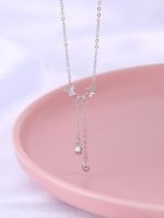 [COD] Korean temperament sweet butterfly tassel necklace female collarbone chain niche design Mori net red
