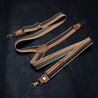 【YF】⊕  3x120Cm Mens Suspenders Pants 3 Hooks  Leather Men Adjustable Womens Braces Man