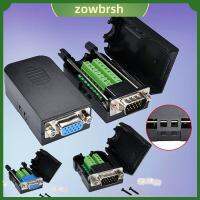 ZOWBRSH 15พิน ขั้วต่อ VGA พร้อมปลอกหุ้ม สามแถวคับ ขั้วต่อแบบไม่มีบัดกรี VGA 15ขาเสียบขั้วฝ่าวงล้อม ชนิดสกรู จอแสดงผลเชื่อมต่อชายและหญิง โปรเจคเตอร์แสดงผลคอมพิวเตอร์