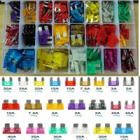 400pcs Assorted Car Fuse Blades Standard / Mini Aluminum Fuses Set Auto Car Truck Assortment Kits ATM APM + 1 Yellow Clip Fuses  Accessories