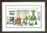 【Cw】Lulu small sewing room green 48-32 Embroidery, 14CT Unprinted Arts Cross stitch kits Set Cross-Sching Home Decor. ！