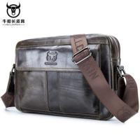 BULLCAPTAIN Men 100% Genuine Leather Briefcase Messenger Bag fashion cow leather Business Handbags