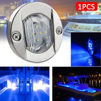 ขายดีไฟ Stern แอลอีดี DC 12V เรือท้องแบน LED สีขาวเย็น4ชิ้นอุปกรณ์เรือยอชท์สีฟ้า/ขาว