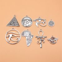 Mysterious Ancient Egypt Series Eye Of Horus Charms Supplies Keychain Accessories For Jewelry 8pcs/set