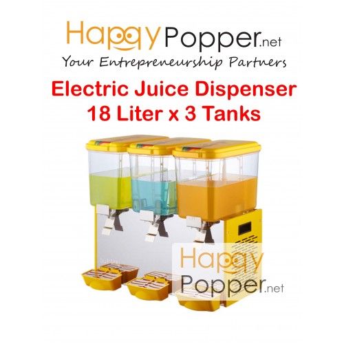 commercial electric cold fruit juice dispenser machine 3 tanks