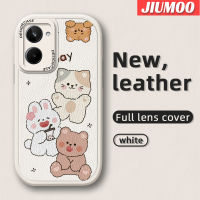 เคส JIUMOO สำหรับ Realme 10 Pro 5G Realme 10 Pro Plus เคสโทรศัพท์ลายหมีน่ารักดีไซน์ใหม่หนังเคสซิลิโคนนิ่มดั้งเดิมเคสกันกระแทกเคสป้องกันกล้องฝาปิดเลนส์เต็มรูปแบบ