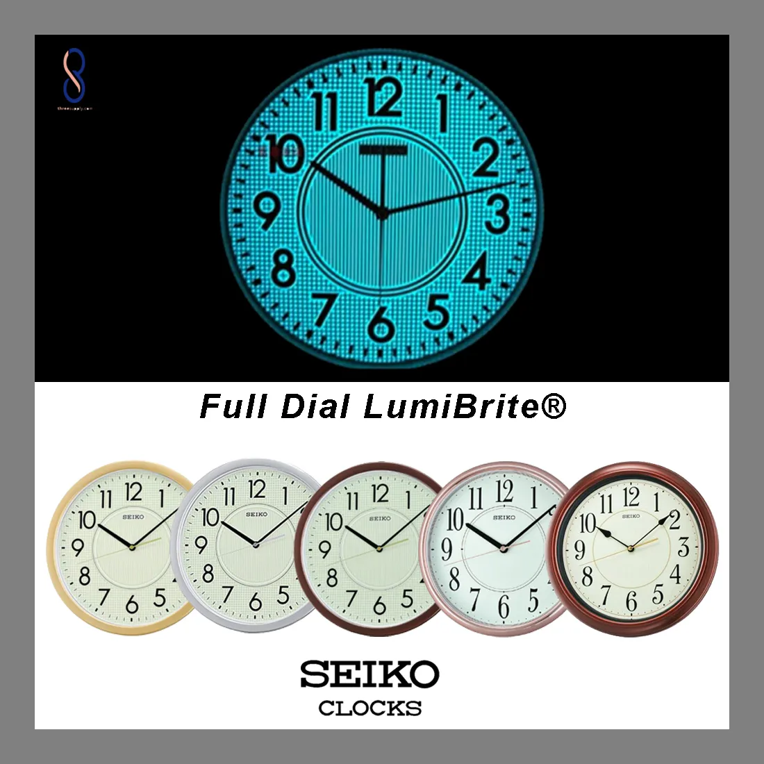 Seiko Full Dial LumiBrite Wall Clock (Grow in the Dark Series) - QXA629  B/G/S | QXA671P | QXA616B | Lazada Singapore