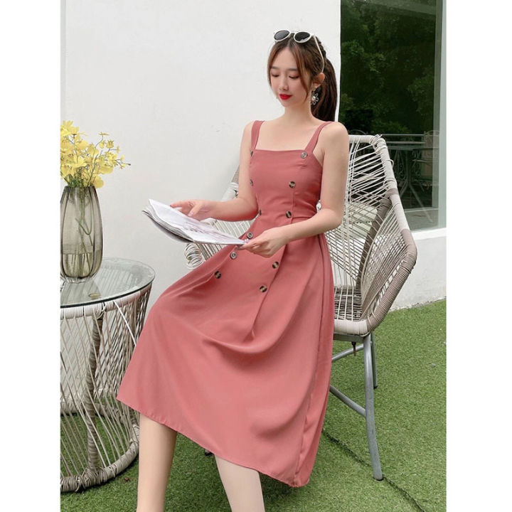 Váy Yếm Lụa Hàng Quảng Châu Khuy Dọc Hàng Đẹp M368-TKSR | Lazada.vn