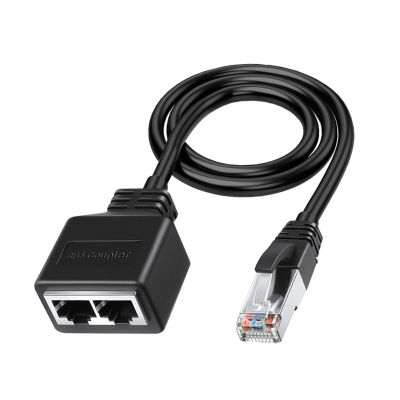 ขนาดใหญ่ RJ45 Gigabit Network Splitter 1ถึง2วิธี100M อุปกรณ์สองเครื่อง Access Ethernet Splitter Coupler Contact Modular Plug สำหรับ Office Professional Gigabit Network