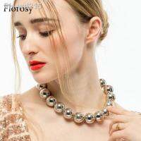 Sexy Statement Big Bead Ball Choker Necklace for Women New Arrival Fashion Chunky Metal Maxi Alloy Necklace for Girls