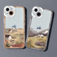 【เคสโทรศัพท์ Qiqi 】เคสโทรศัพท์ซิลิโคนสวยงามภาพประกอบทิวทัศน์ประเทศสำหรับ iPhone 14 13 12 11 Pro Max Mini XS X XR SE 7 8 Plus เคสนิ่ม