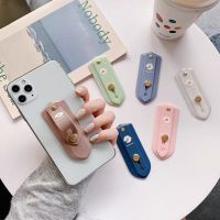 New Push -pull Hidden Stand Mobile Phone Case Bracket Wrist Strap Silicone Wrist Band Hand Finger Grip Holder Cute Bracket