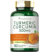 ขมิ้นชันพริกไทยดำTurmeric Curcumin with Bioperine 500 mg | 180 Powder Capsules